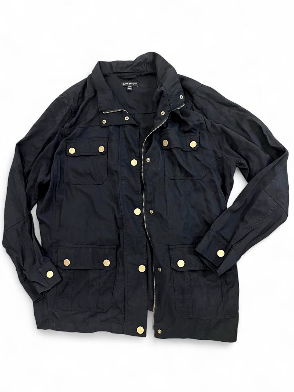 Lane Bryant Black Utility Jacket Gold Hardware Size 18/20